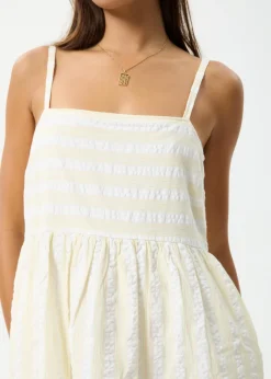 Dresses<Afends Splice  - Maxi Dress White / Lemongrass