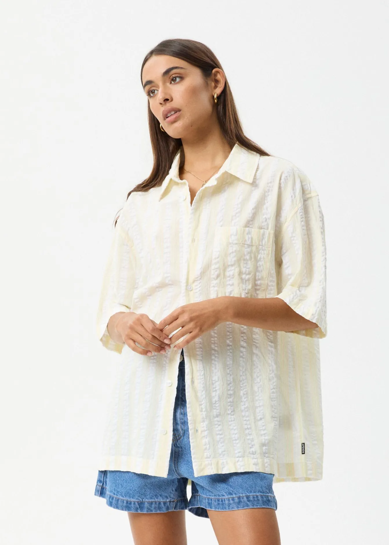 Sets & Co-Ords|Tees & Shirts<Afends Splice - Short Sleeve Shirt White / Lemongrass