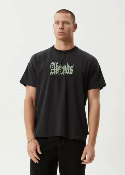 T-Shirts<Afends Sun Bite  - Raglan Boxy Tee Stone Black