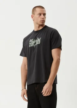 T-Shirts<Afends Sun Bite  - Raglan Boxy Tee Stone Black