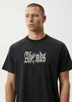 T-Shirts<Afends Sun Bite  - Raglan Boxy Tee Stone Black