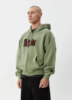 Sweaters & Hoodies<Afends Sun Bite  - Zip Hood Oil Green