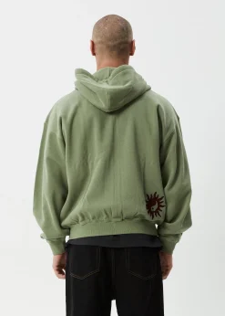 Sweaters & Hoodies<Afends Sun Bite  - Zip Hood Oil Green
