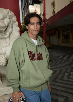 Sweaters & Hoodies<Afends Sun Bite  - Zip Hood Oil Green