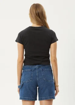 Tees & Shirts<Afends Sunbite  - Baby Tee Stone Black