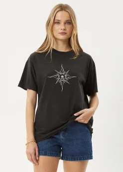 Tees & Shirts<Afends Sunny  - Oversized Tee Stone Black