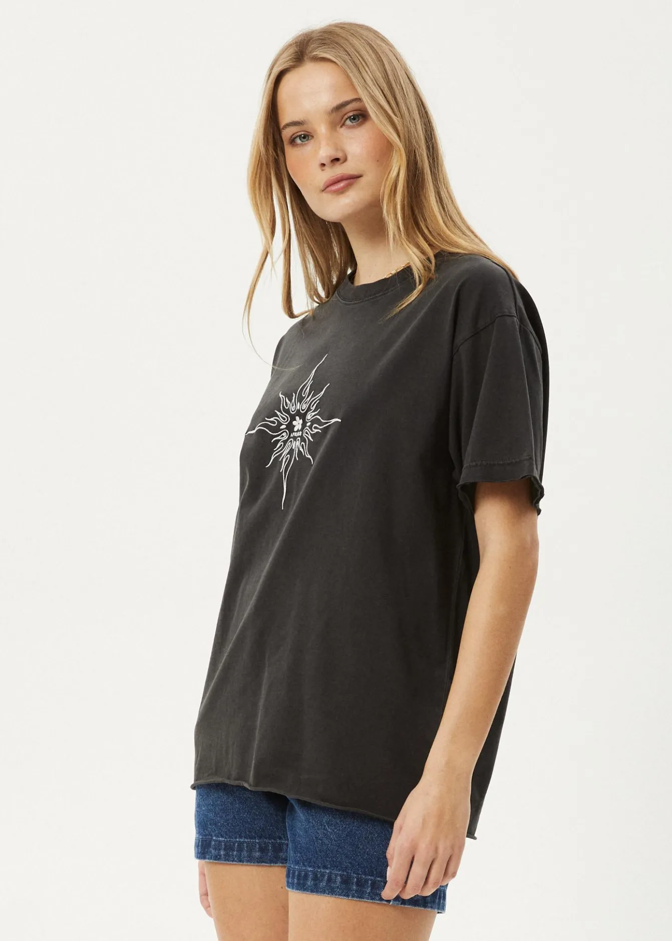 Tees & Shirts<Afends Sunny - Oversized Tee Stone Black
