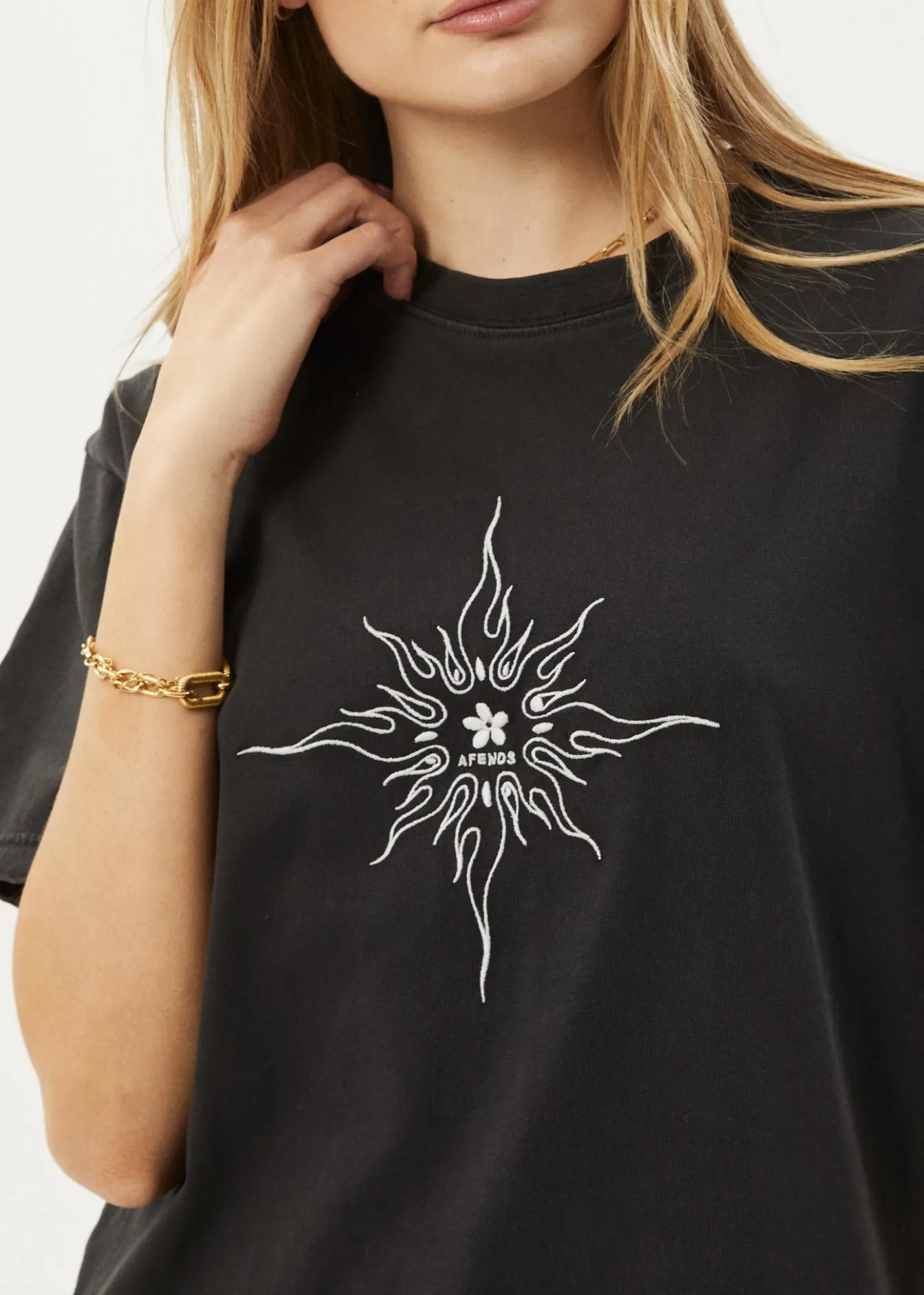 Tees & Shirts<Afends Sunny - Oversized Tee Stone Black