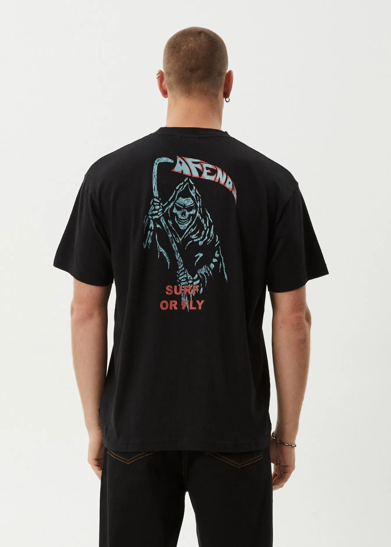 T-Shirts<Afends Surf Or Fly - Boxy Tee Black