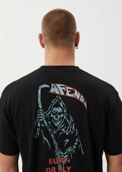 T-Shirts<Afends Surf Or Fly - Boxy Tee Black