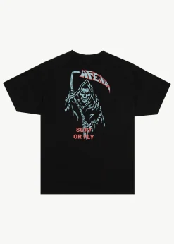 T-Shirts<Afends Surf Or Fly - Boxy Tee Black