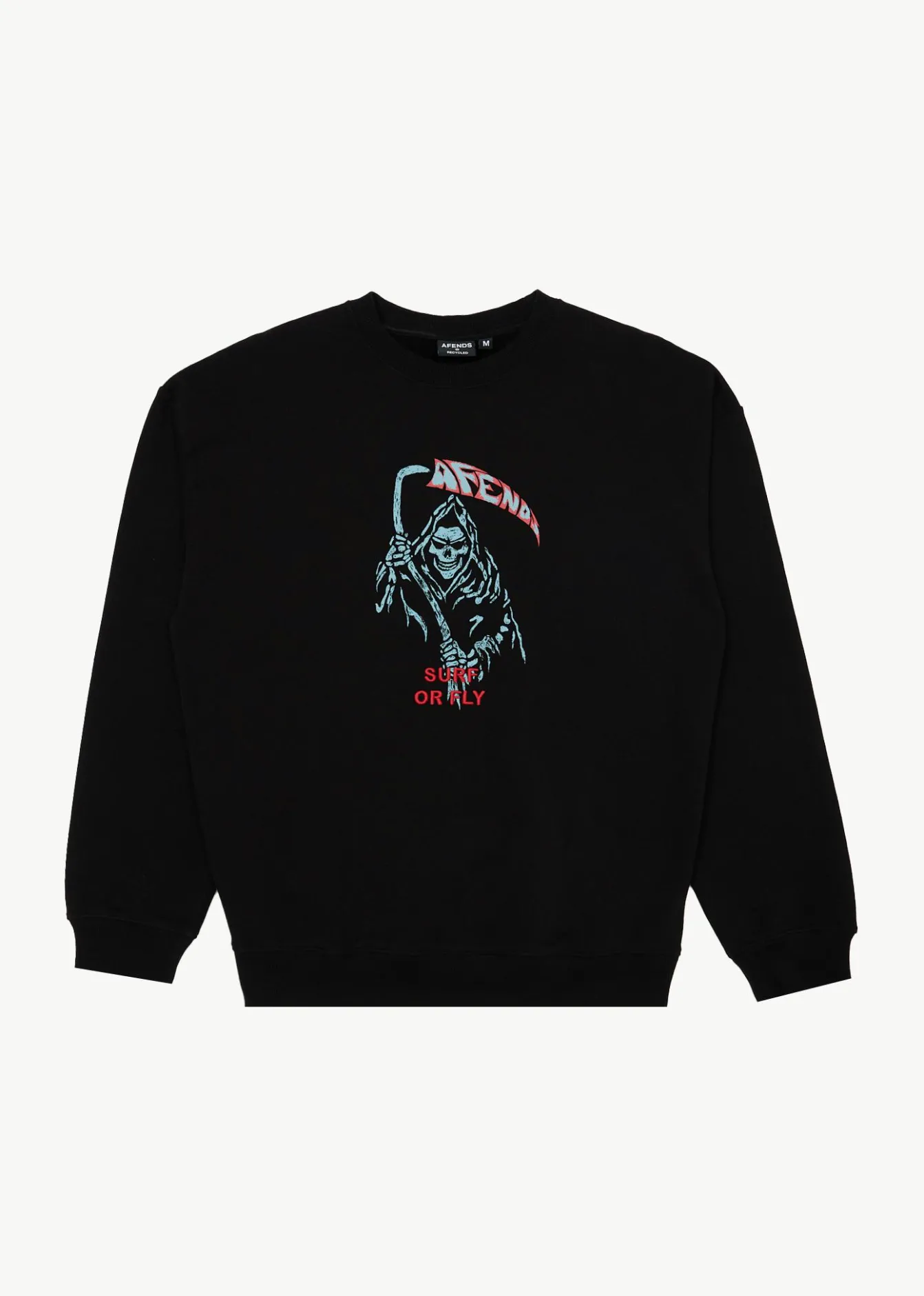 Sweaters & Hoodies<Afends Surf Or Fly - Crew Neck Jumper Black