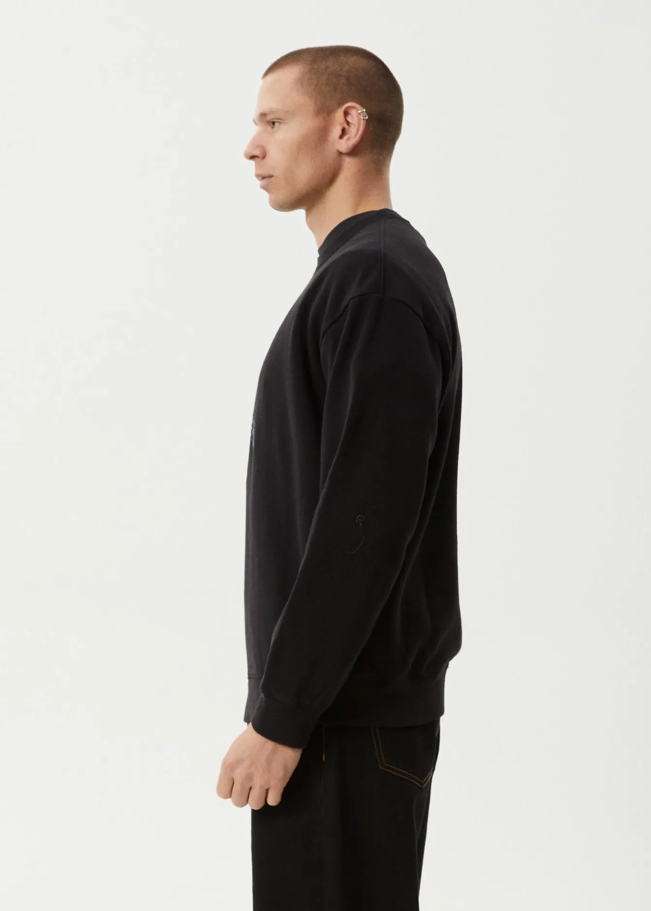 Sweaters & Hoodies<Afends Surf Or Fly - Crew Neck Jumper Black