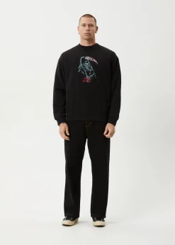 Sweaters & Hoodies<Afends Surf Or Fly - Crew Neck Jumper Black