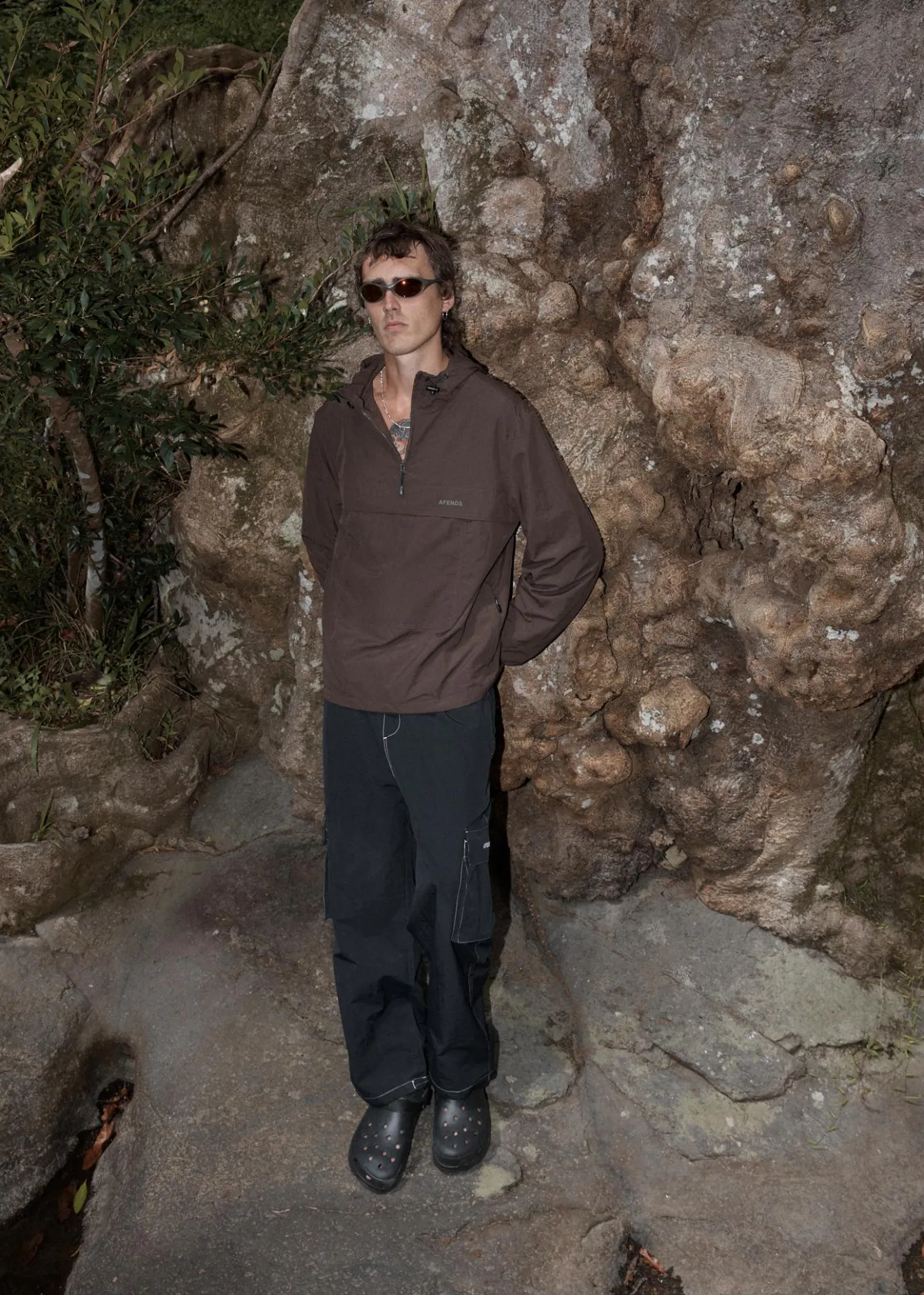 Jackets<Afends System - Water Resistant Spray Anorak Jacket Coffee