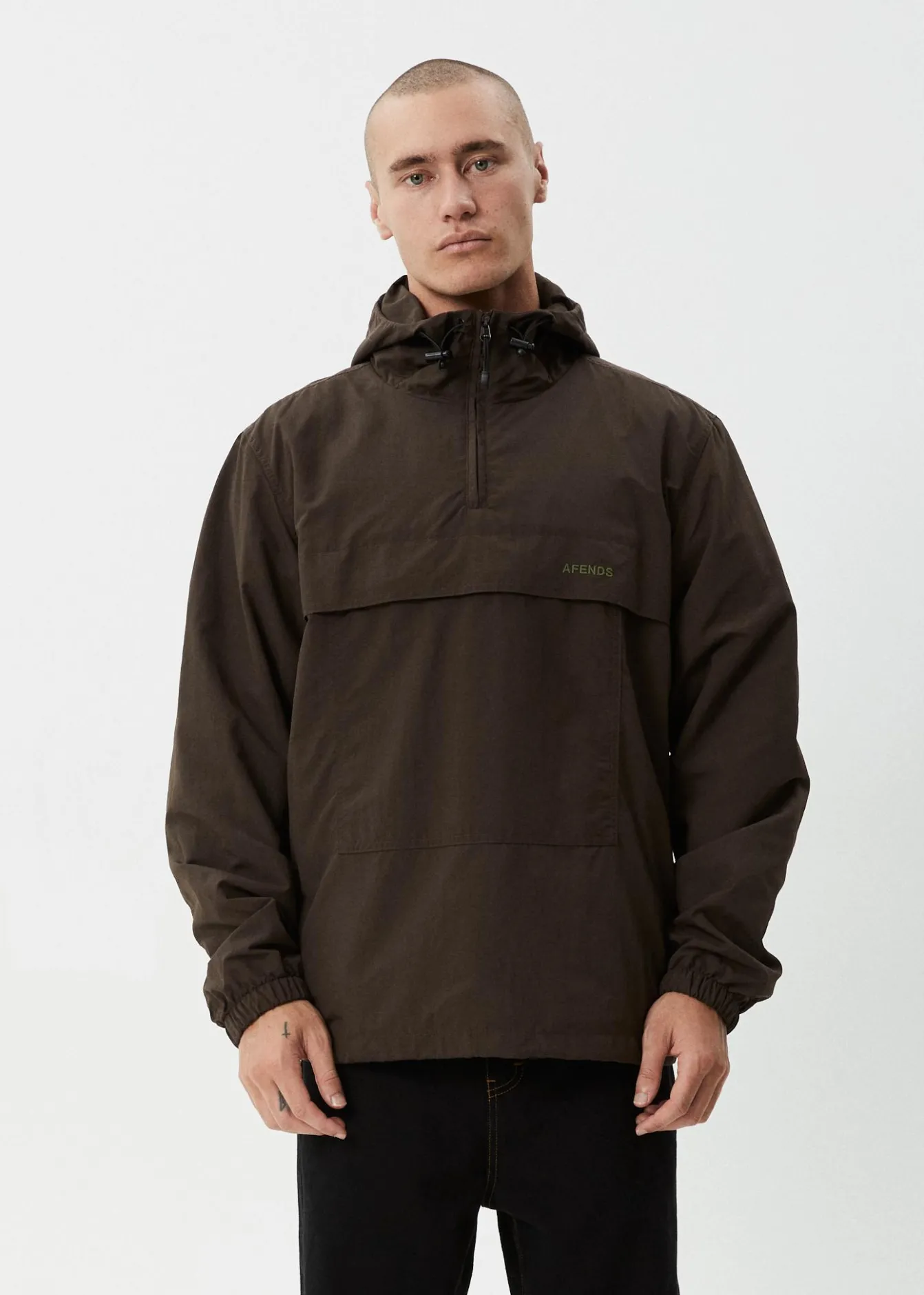 Jackets<Afends System - Water Resistant Spray Anorak Jacket Coffee