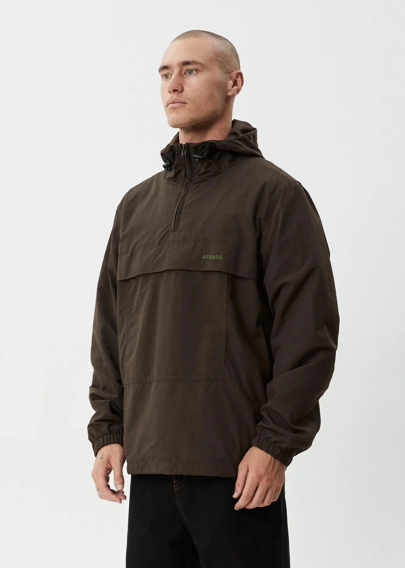Jackets<Afends System - Water Resistant Spray Anorak Jacket Coffee