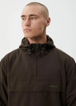 Jackets<Afends System - Water Resistant Spray Anorak Jacket Coffee