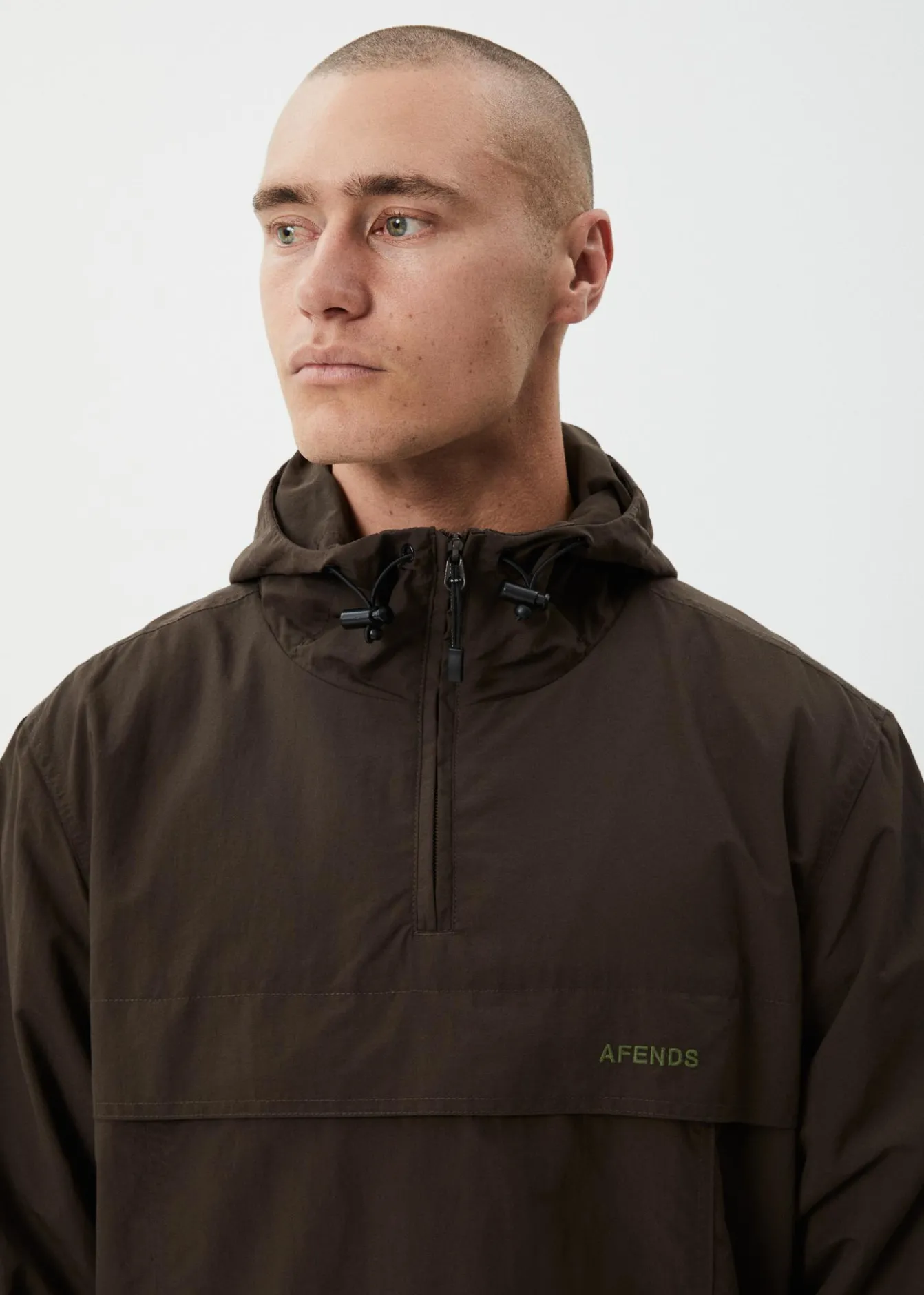 Jackets<Afends System - Water Resistant Spray Anorak Jacket Coffee