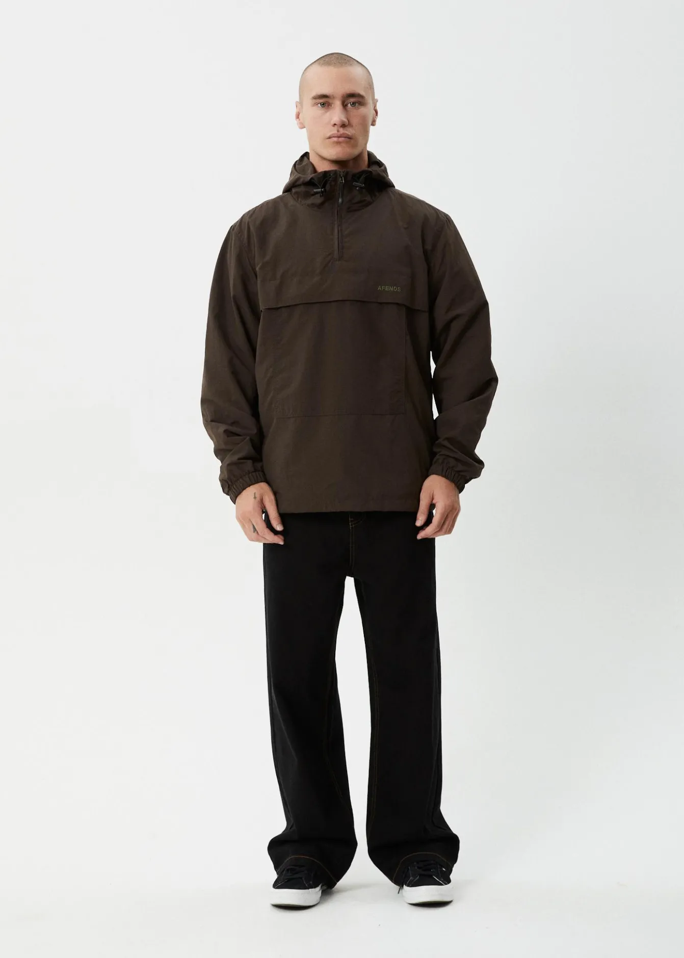 Jackets<Afends System - Water Resistant Spray Anorak Jacket Coffee