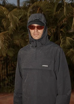 Jackets<Afends System  - Water Resistant Spray Anorak Jacket Black