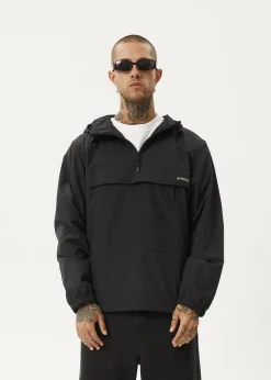 Jackets<Afends System - Water Resistant Spray Anorak Jacket Black