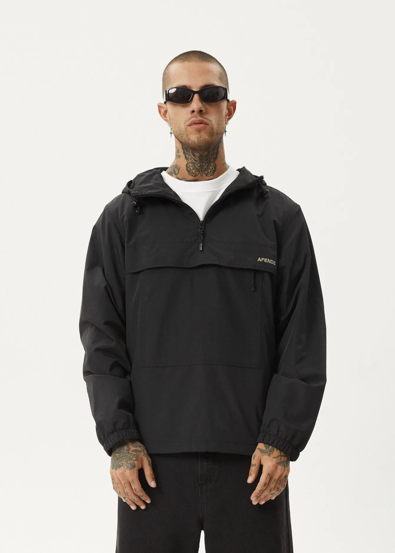 Jackets<Afends System - Water Resistant Spray Anorak Jacket Black