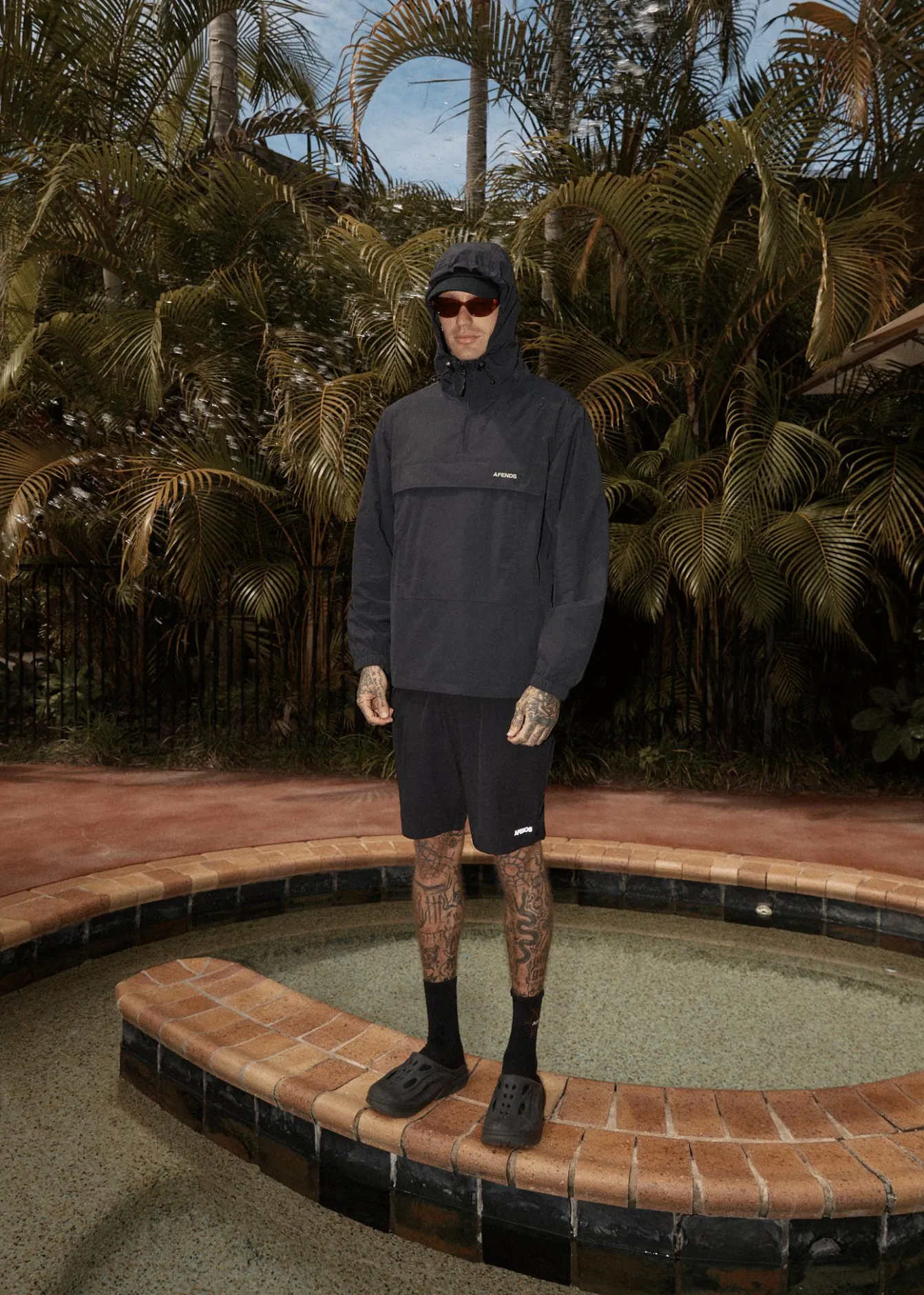 Jackets<Afends System - Water Resistant Spray Anorak Jacket Black