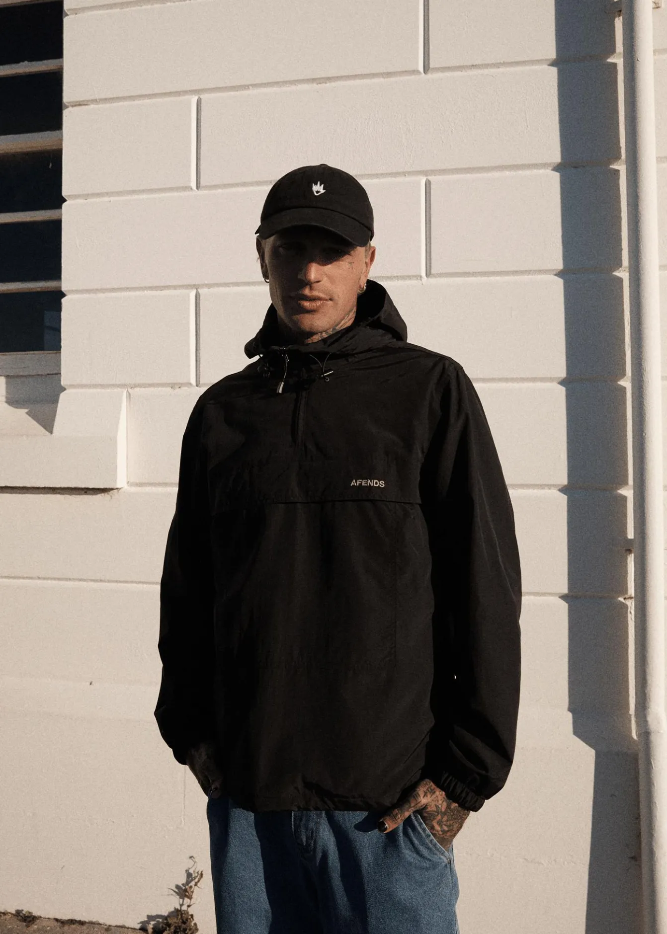 Jackets<Afends System - Water Resistant Spray Anorak Jacket Black