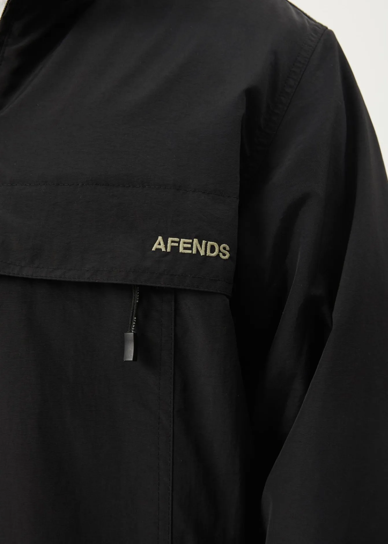 Jackets<Afends System - Water Resistant Spray Anorak Jacket Black