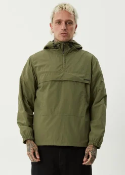 Jackets<Afends System  - Water Resistant Spray Anorak Jacket Military