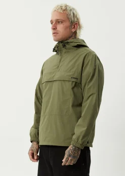 Jackets<Afends System  - Water Resistant Spray Anorak Jacket Military