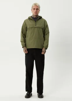 Jackets<Afends System  - Water Resistant Spray Anorak Jacket Military