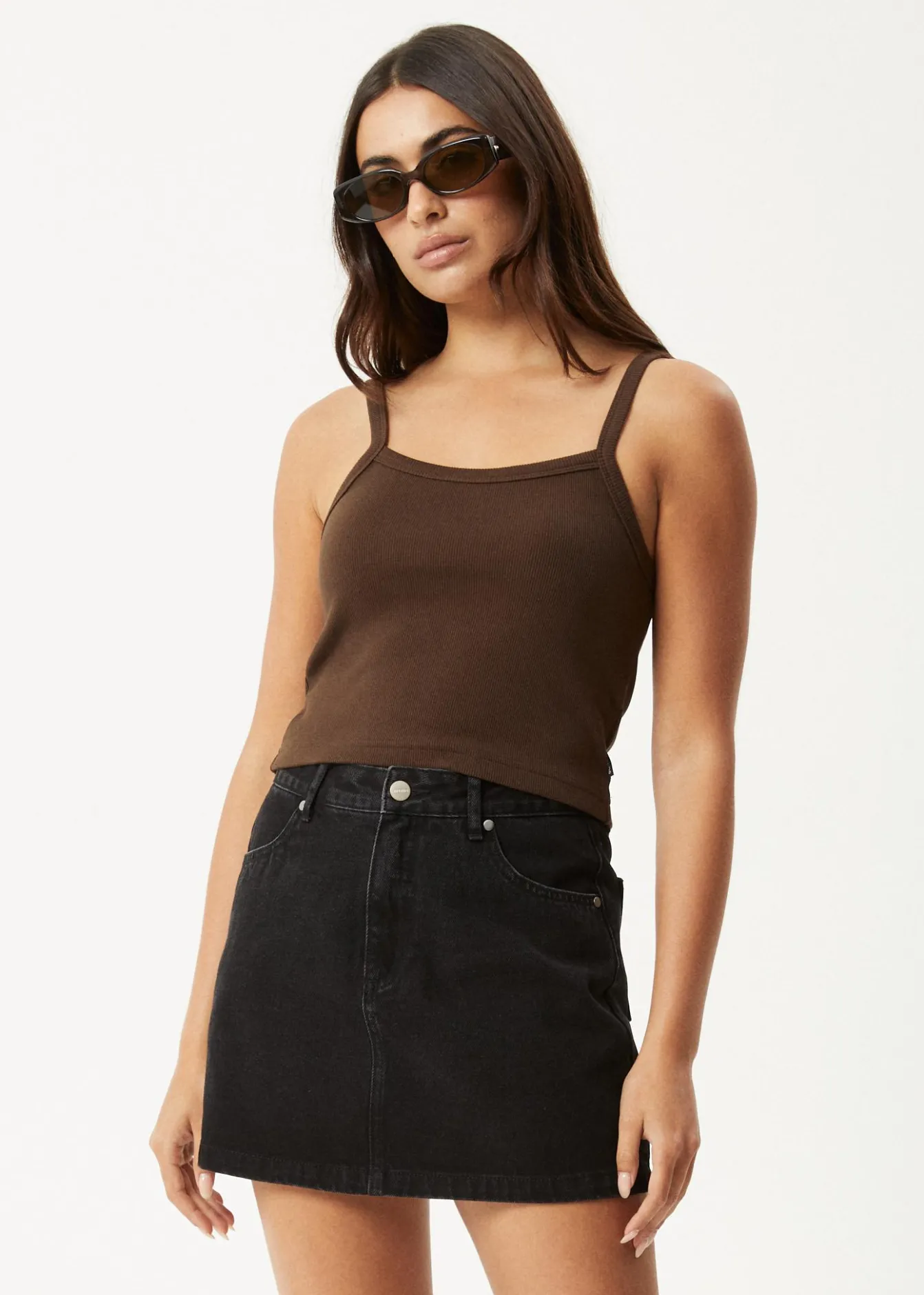 Sleeveless|Essentials<Afends Taylor - Rib Singlet Coffee