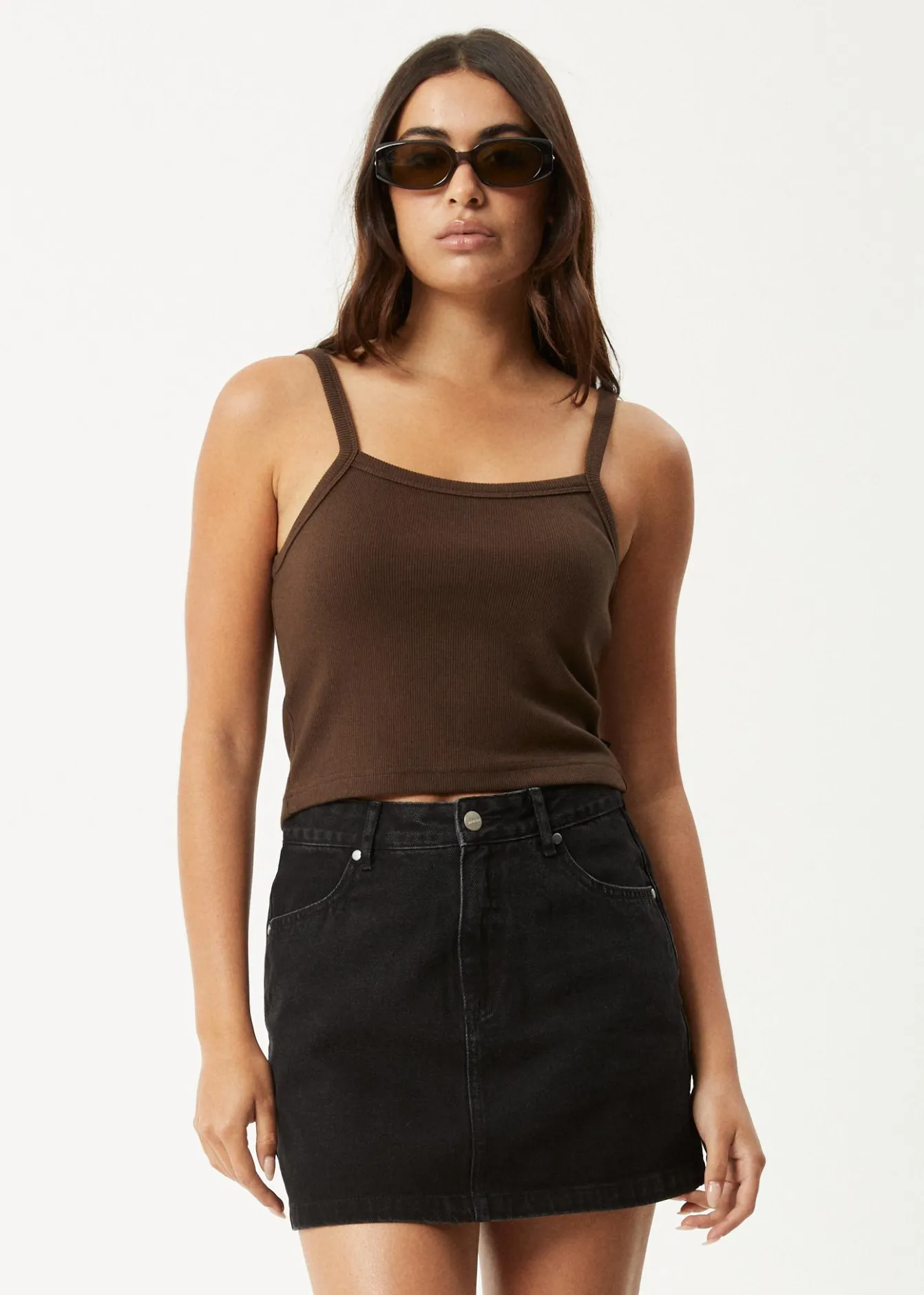 Sleeveless|Essentials<Afends Taylor - Rib Singlet Coffee