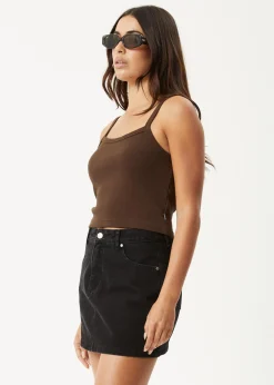 Sleeveless|Essentials<Afends Taylor - Rib Singlet Coffee