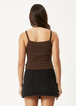 Sleeveless|Essentials<Afends Taylor - Rib Singlet Coffee