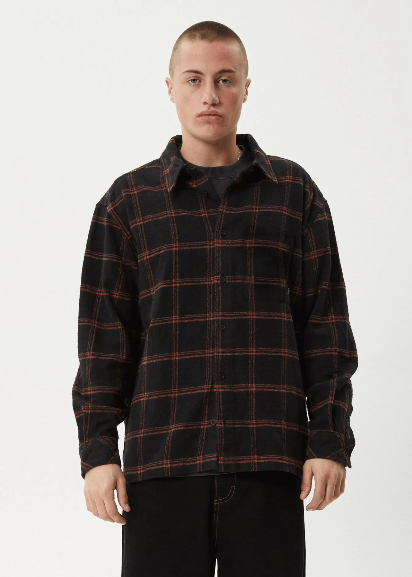 Shirts<Afends Terror - Flannel Shirt Black Check