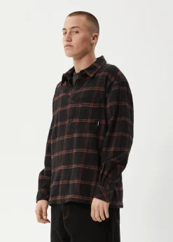 Shirts<Afends Terror - Flannel Shirt Black Check
