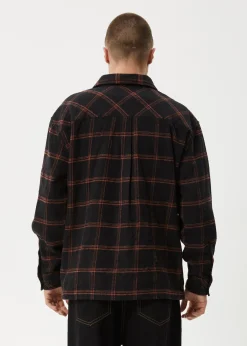 Shirts<Afends Terror - Flannel Shirt Black Check
