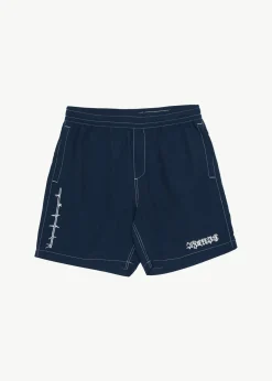Boardshorts<Afends Thorny  - Baywatch Swim Short 18" Navy