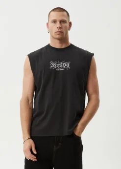 Sleeveless<Afends Thorny  - Sleeveless Tee Stone Black