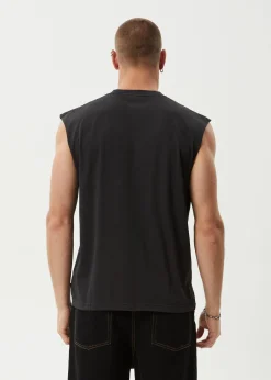 Sleeveless<Afends Thorny  - Sleeveless Tee Stone Black