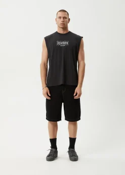 Sleeveless<Afends Thorny  - Sleeveless Tee Stone Black
