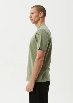 T-Shirts<Afends Thrown Out  - Retro Tee Oil Green