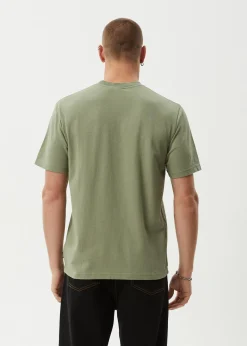 T-Shirts<Afends Thrown Out  - Retro Tee Oil Green