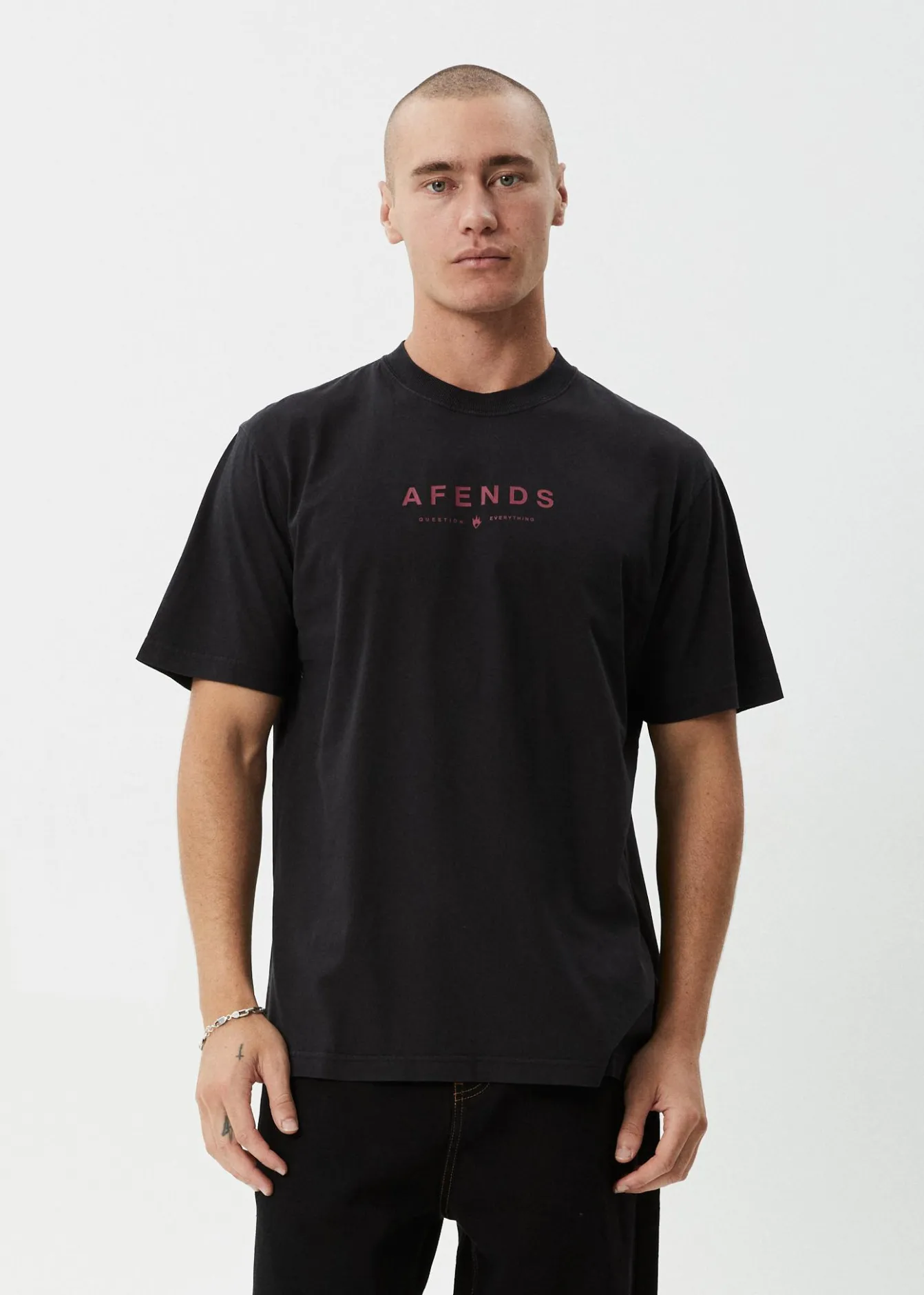 T-Shirts<Afends Thrown Out - Retro Tee Stone Black