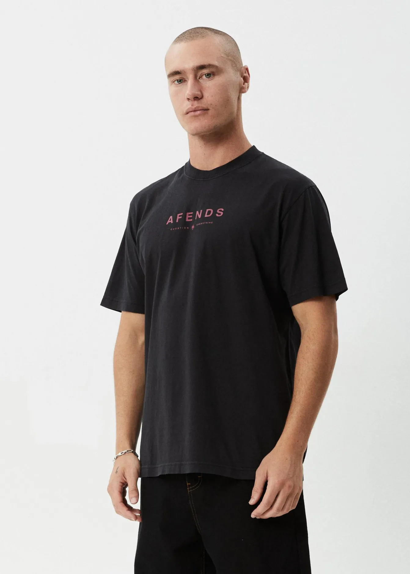 T-Shirts<Afends Thrown Out - Retro Tee Stone Black
