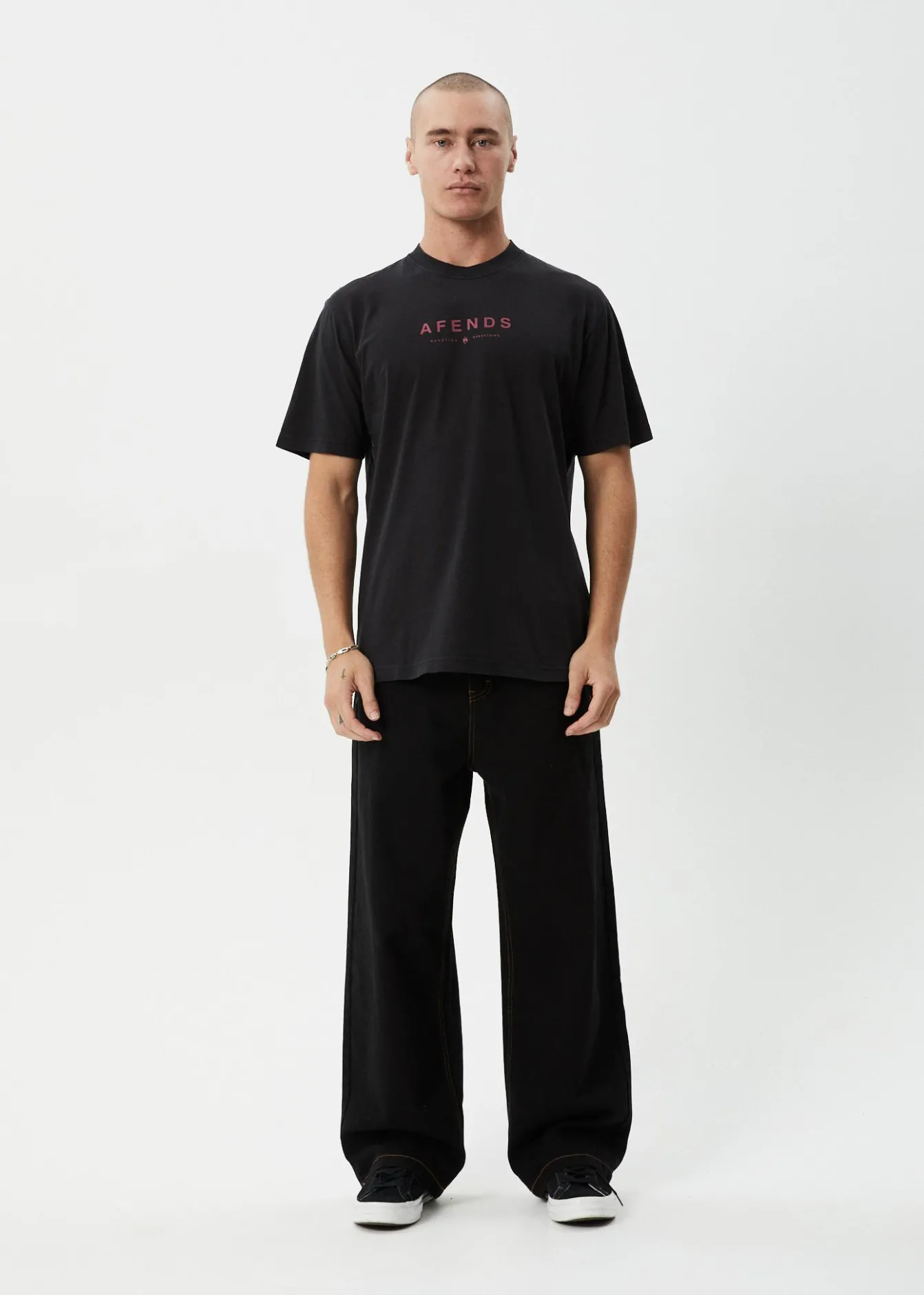 T-Shirts<Afends Thrown Out - Retro Tee Stone Black