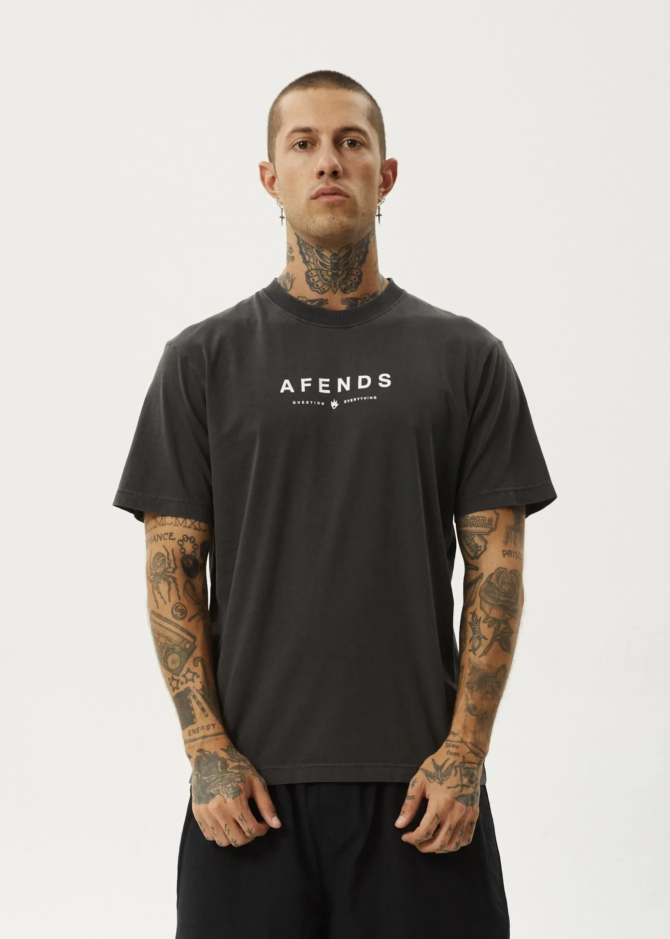 T-Shirts<Afends Thrown Out - Retro Tee Black / White